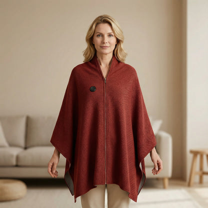 Verwarmde 3-in-1 Cosy Poncho | Altijd Warm Aan Nek, Schouders & Rug