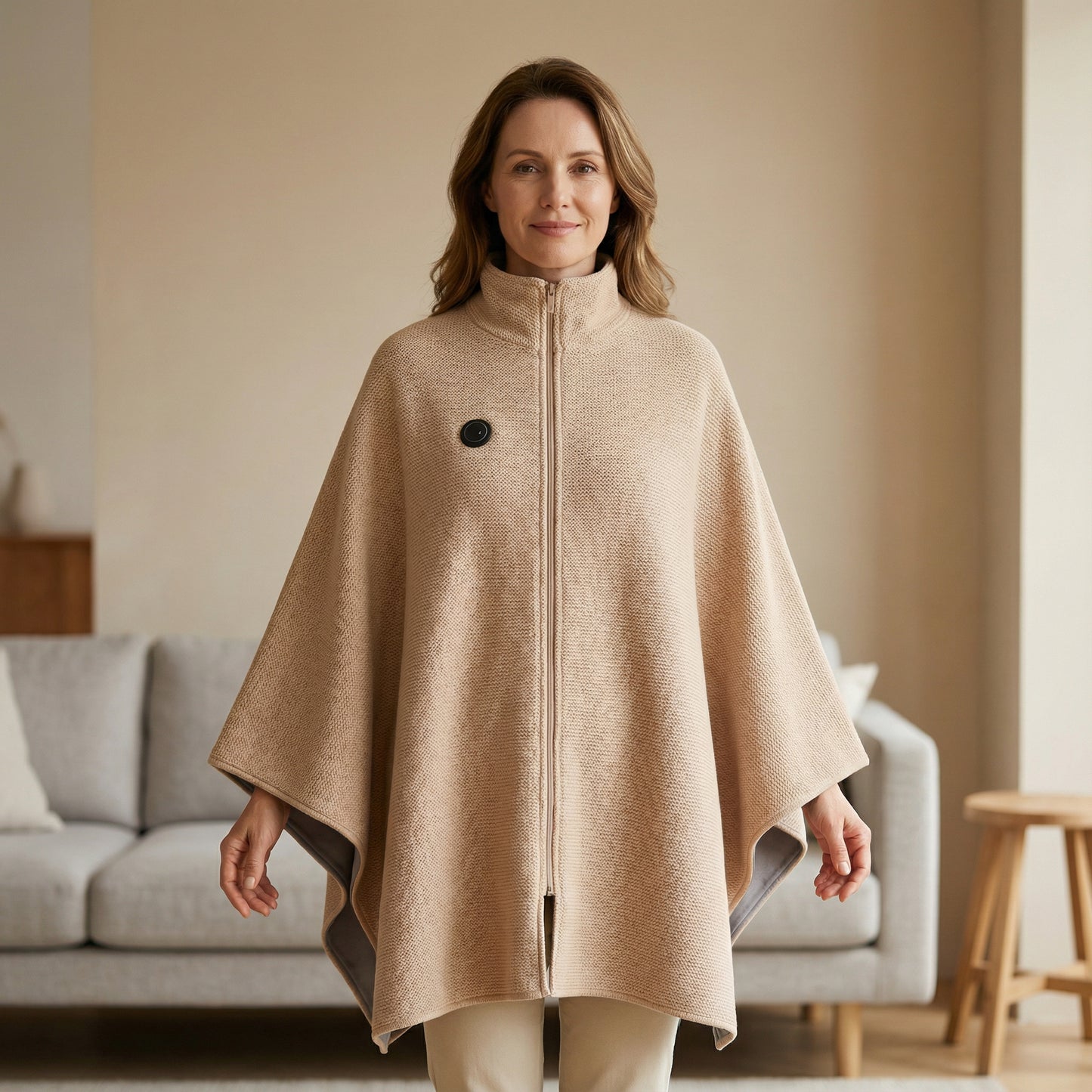 Verwarmde 3-in-1 Cosy Poncho | Altijd Warm Aan Nek, Schouders & Rug